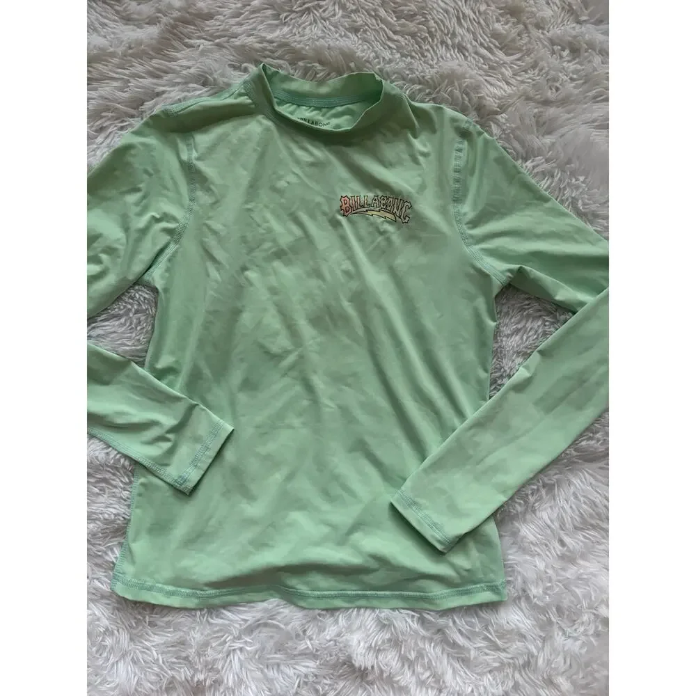 Billabong Adult S UVA/UVB Block Green Rashguard. Grt Quality & Condition